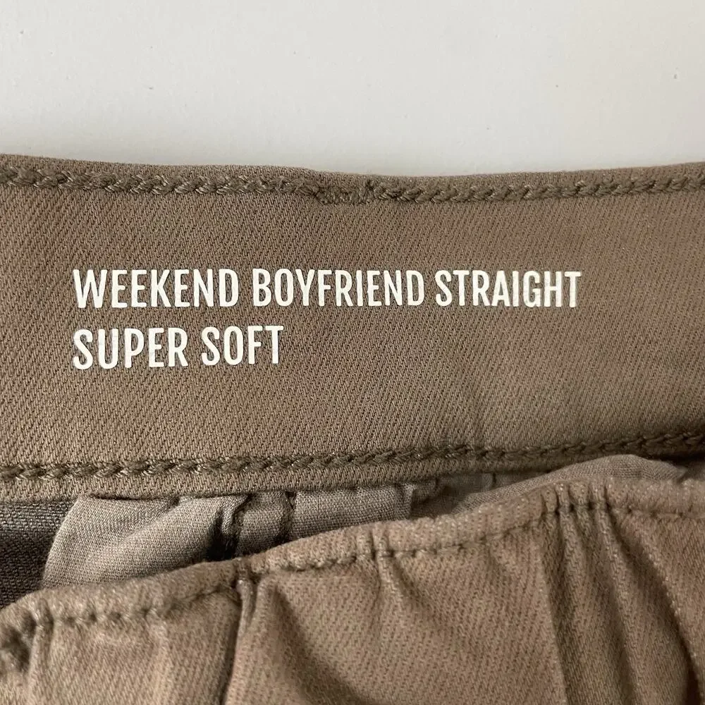 Torrid‎ Weekend Boyfriend Straight Mid Rise Pants Pull On Morel Brown 12 Tall 0T - Picture 5 of 13